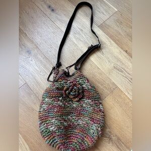 Colorful straw/yarn woven boho purse